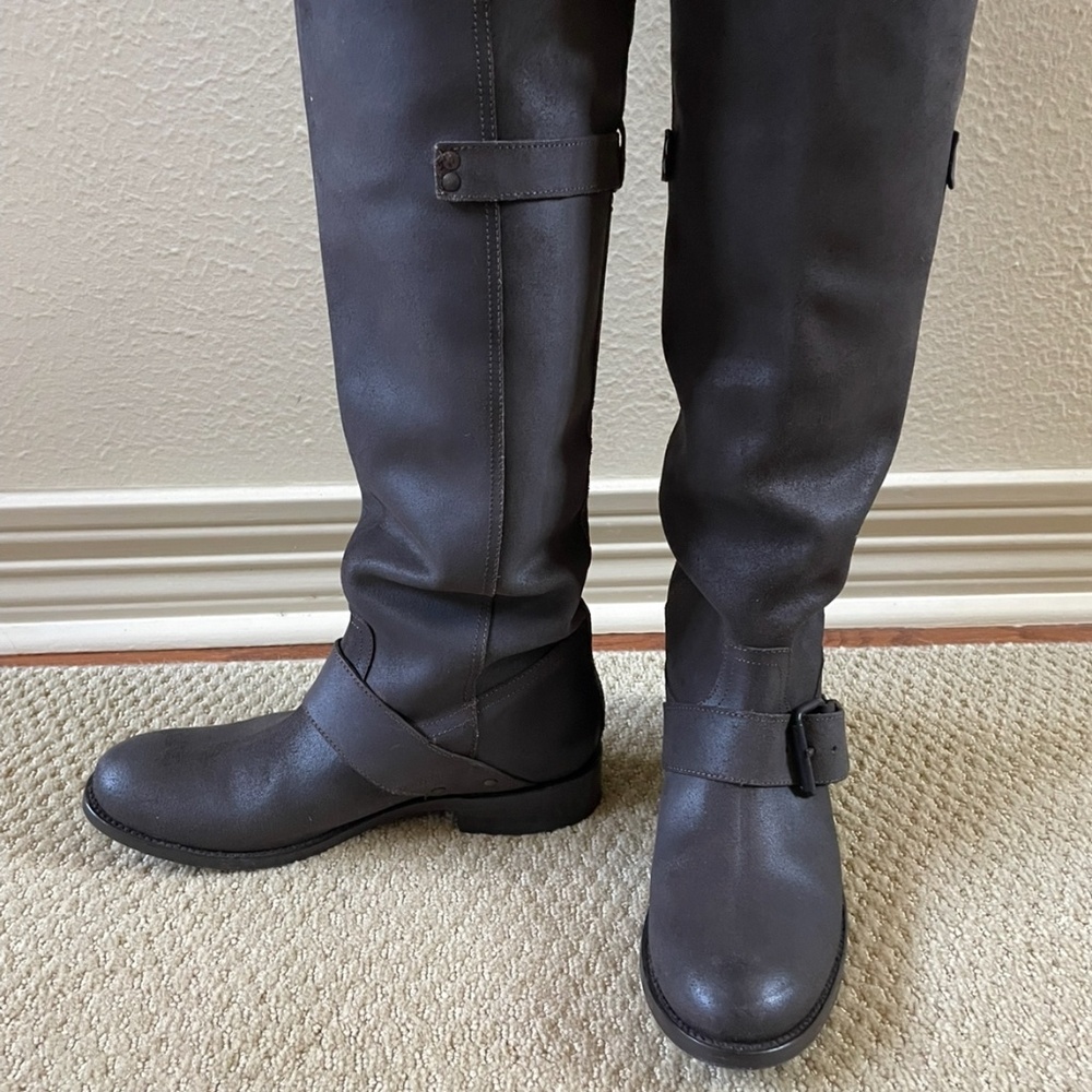 Rare Style Dolce Vita Brown Distressed Leather Riding Boots (8)